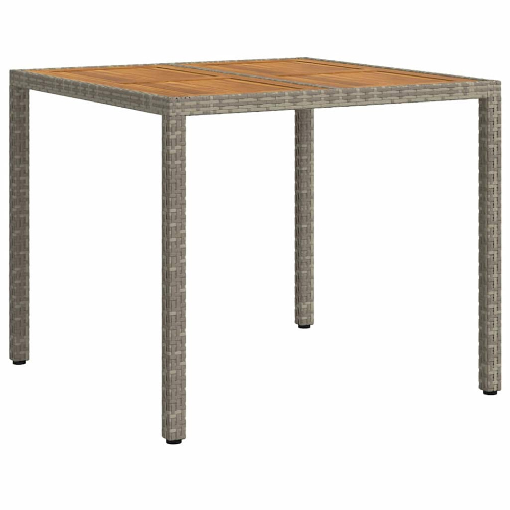 Produktbild för Trädgårdsbord Grå 90 x 90 x 75 cm konstrotting