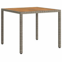 Produktbild för Trädgårdsbord Grå 90 x 90 x 75 cm konstrotting