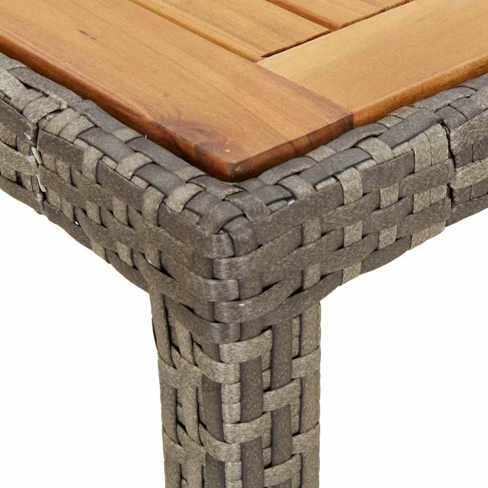 Produktbild för Trädgårdsbord Grå 90 x 90 x 75 cm konstrotting