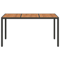 Produktbild för Trädgårdsbord Svart 150 x 90 x 75 cm konstrotting