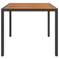 Produktbild för Trädgårdsbord Svart 150 x 90 x 75 cm konstrotting