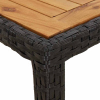 Produktbild för Trädgårdsbord Svart 150 x 90 x 75 cm konstrotting