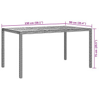 Produktbild för Trädgårdsbord Svart 150 x 90 x 75 cm konstrotting