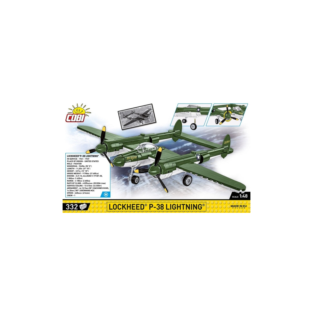 Produktbild för XXX_Cobi Blocks (Cobi) Lockheed P-38 Lightning 332 Cobi Bloc...