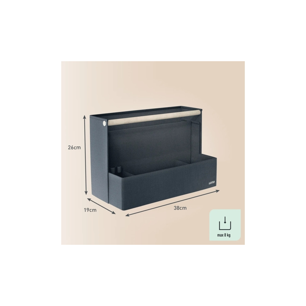 Produktbild för Leitz bordsorganiserare - 38 x 19 x 26 cm - mörkgrå
