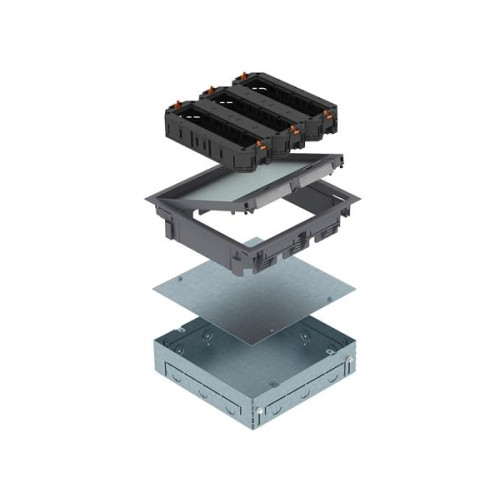 OBO OBO golvbox komplett GES 9 med monteringsdosor för 12 module...