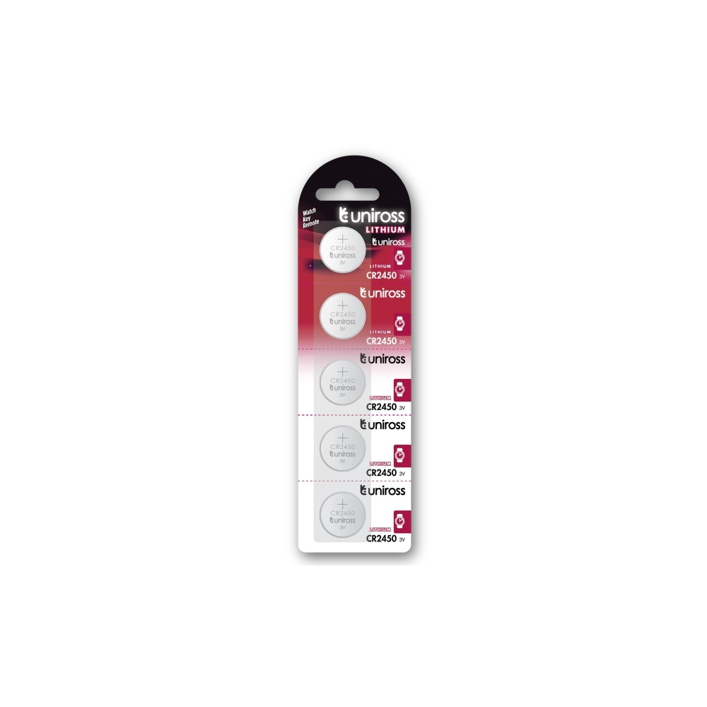 Produktbild för Uniross U5CR2450, Engångsbatteri, CR2450, Litium, 3 V, 5 sty...