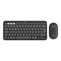 Produktbild för Logitech Pebble 2 Combo - sats med tangentbord och mus - QWERTY - USA, internationellt - tonal white Inmatningsenhet