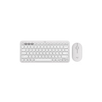 Produktbild för Logitech Pebble 2 Combo - sats med tangentbord och mus - QWERTY - USA, internationellt - tonal white Inmatningsenhet