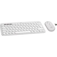 Produktbild för Logitech Pebble 2 Combo - sats med tangentbord och mus - QWERTY - USA, internationellt - tonal white Inmatningsenhet