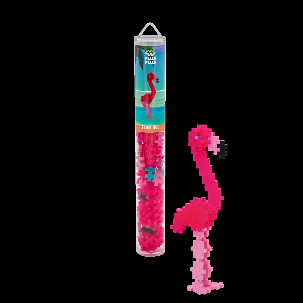 Produktbild för Plus-Plus Flamingo / 100 bitar rör