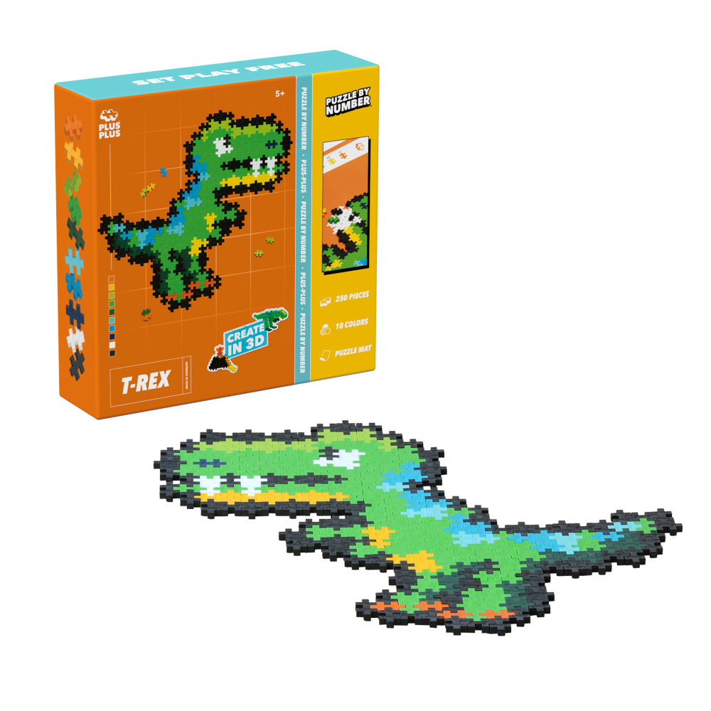 Produktbild för Plus-Plus Puzzle By Number T-Rex 250 bitar