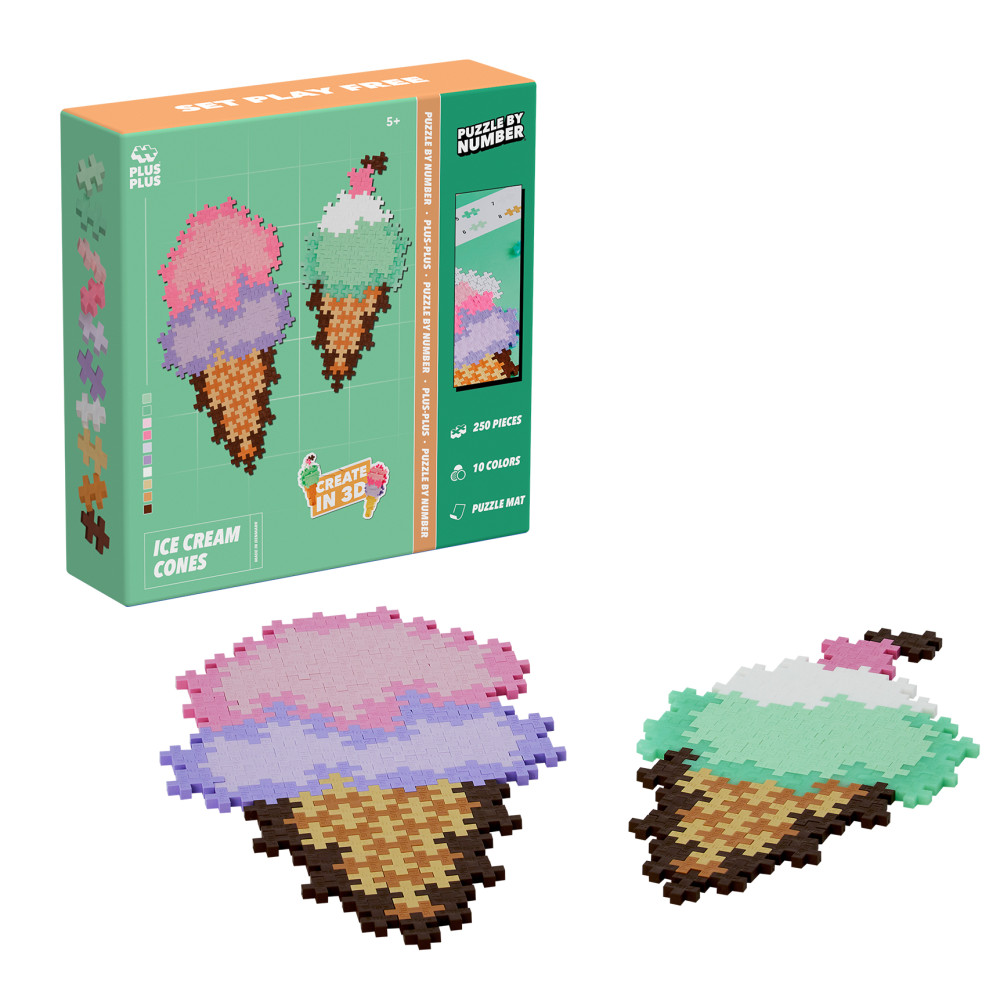 Produktbild för Plus-Plus Puzzle By Number Glasstrutar 250 bitar