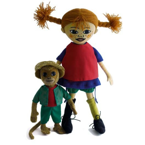 Hjelm förlag Pippi Långstrump och Herr Nilsson dockor - i presentkartong