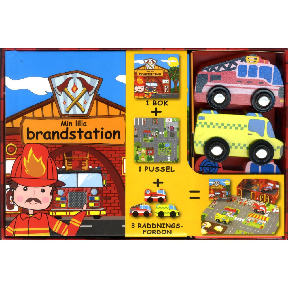 Produktbild för Min lilla brandstation (bok, pussel och leksaker) (bok)