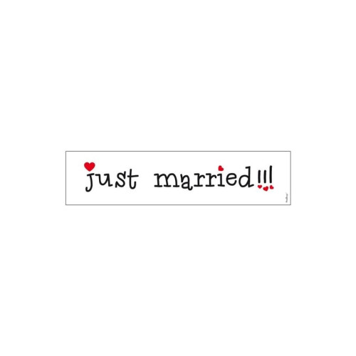 Party Deco Partydisk dekoration registreringsskylt Just Married, 50x11,...
