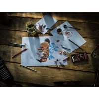 Produktbild för Rembrandt tonat papper Mystical Blue A3 | 42 x 29,7 cm, 180...