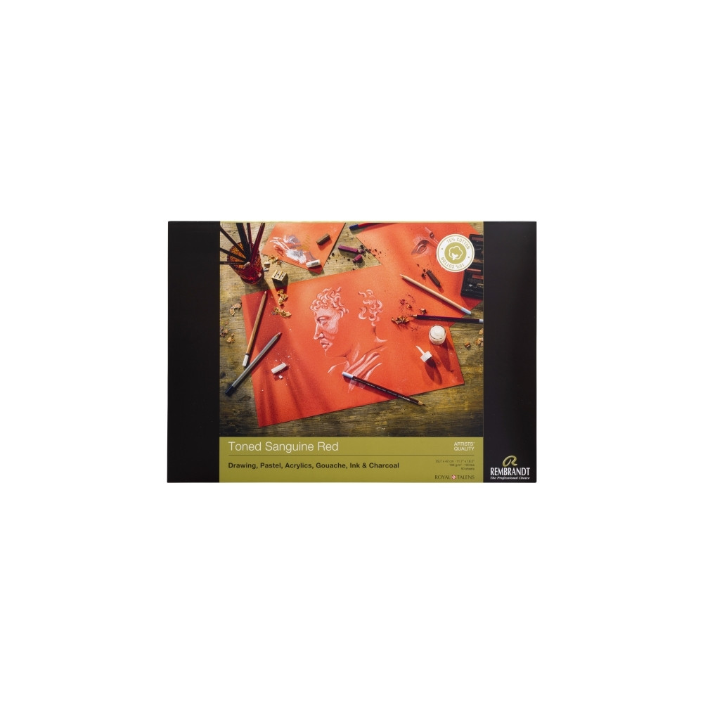 Produktbild för Rembrandt tonat papper Sanguine Red A3 | 42 x 29,7 cm, 180 g...