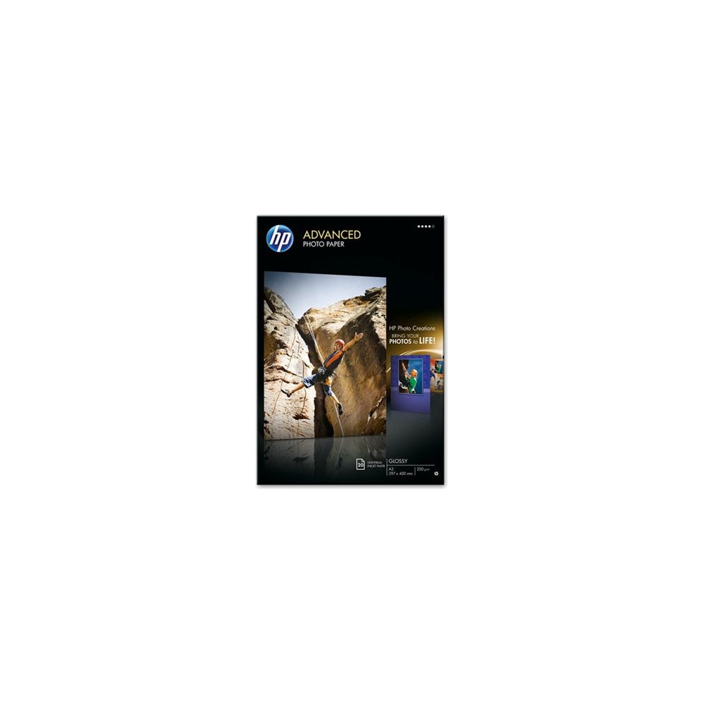 Produktbild för HP Advanced Photo Paper - fotopapper - blank - 20 ark - A3 - 250 g/m²