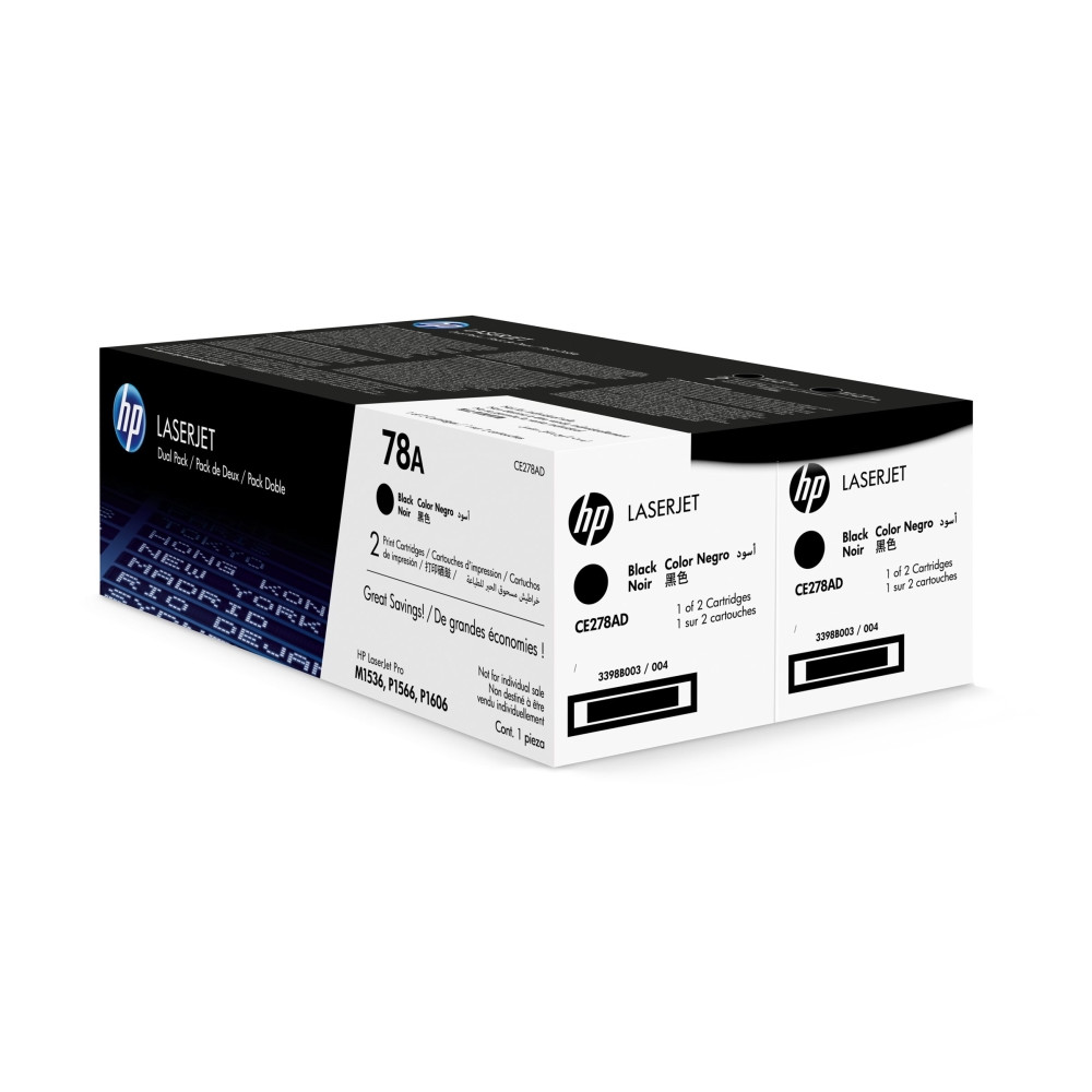Produktbild för HP 78A - 2-pack - svart - original - LaserJet - tonerkassett (CE278AD)