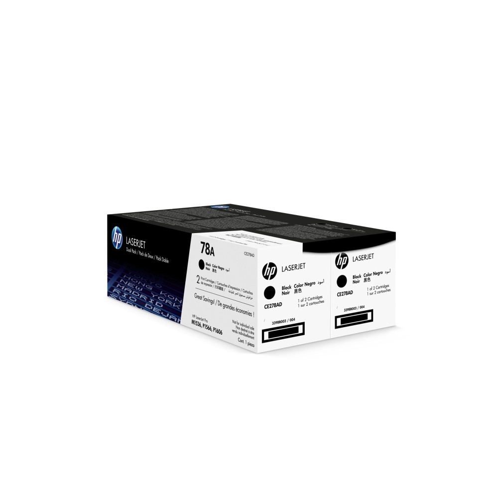 Produktbild för HP 78A - 2-pack - svart - original - LaserJet - tonerkassett (CE278AD)