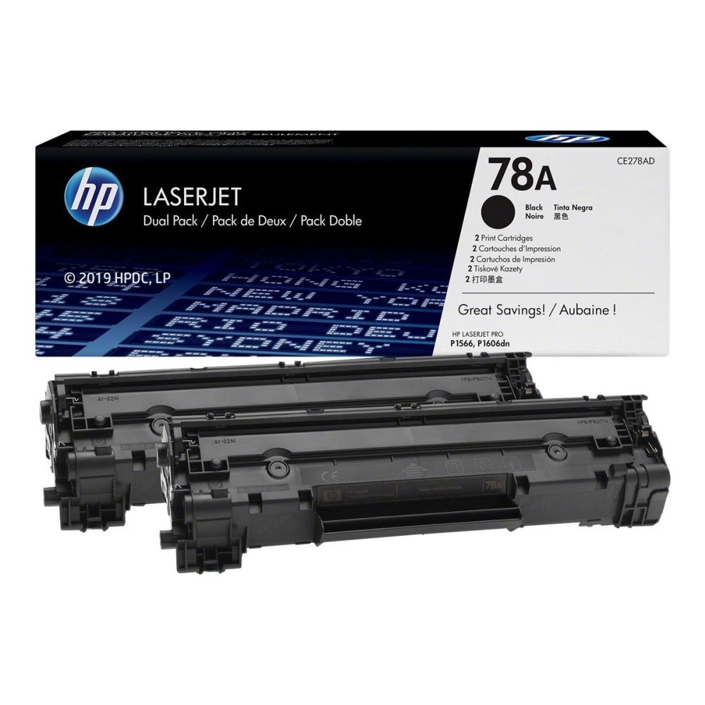 Produktbild för HP 78A - 2-pack - svart - original - LaserJet - tonerkassett (CE278AD)