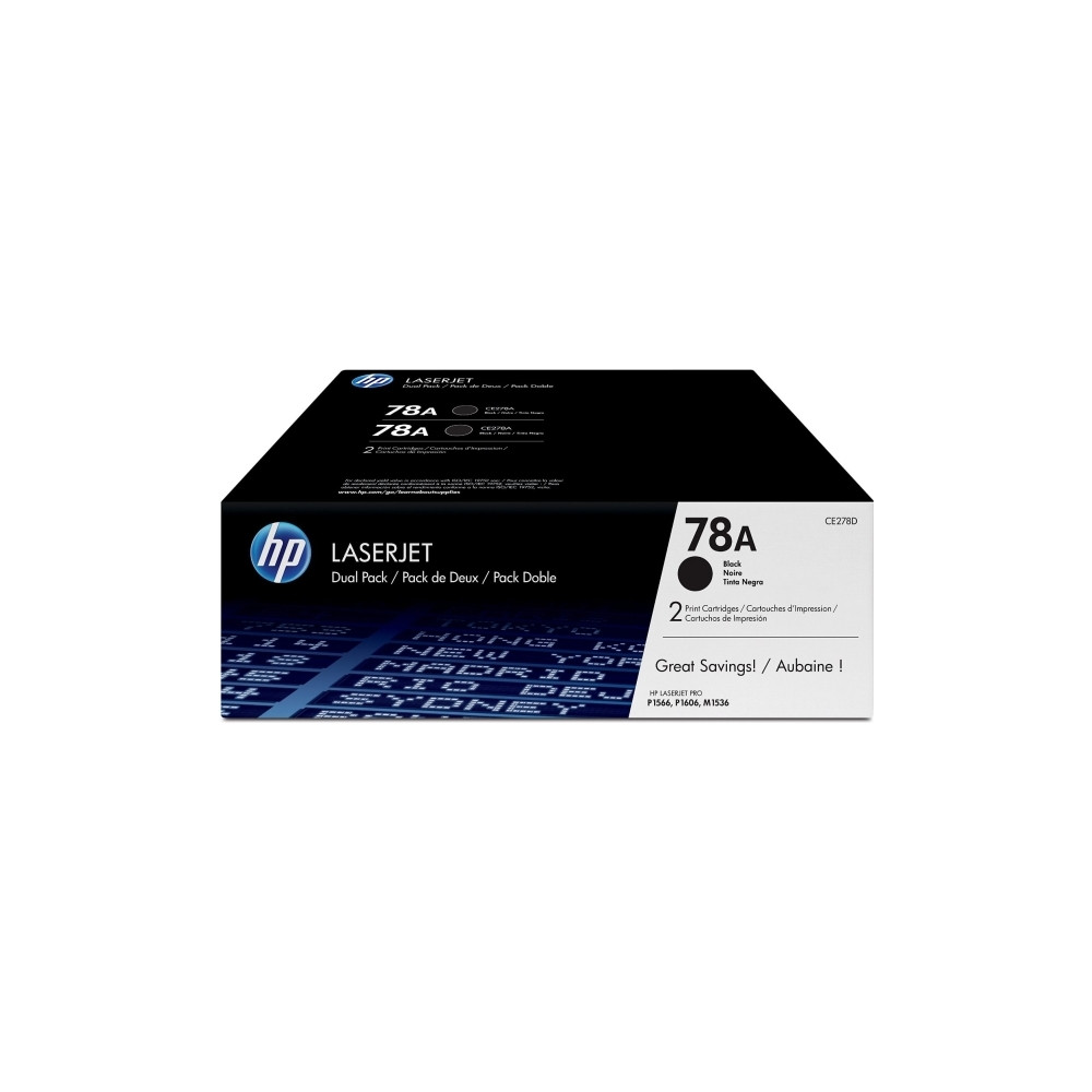 Produktbild för HP 78A - 2-pack - svart - original - LaserJet - tonerkassett (CE278AD)