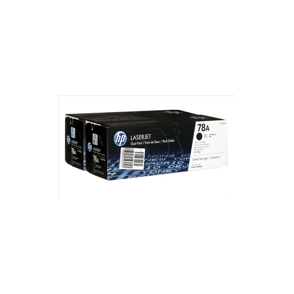 Produktbild för HP 78A - 2-pack - svart - original - LaserJet - tonerkassett (CE278AD)