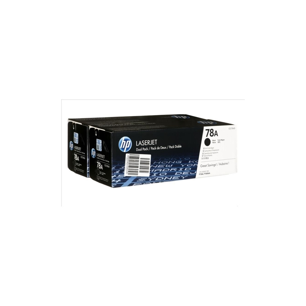 Produktbild för HP 78A - 2-pack - svart - original - LaserJet - tonerkassett (CE278AD)