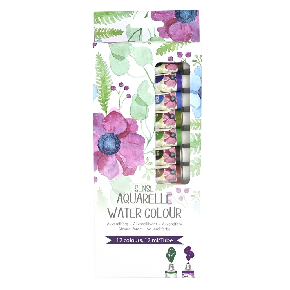 Produktbild för Akvarellfärgset 12x12 ml