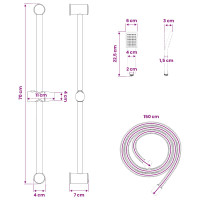 Produktbild för Duschsystemset Krom 70 cm Rostfritt stål