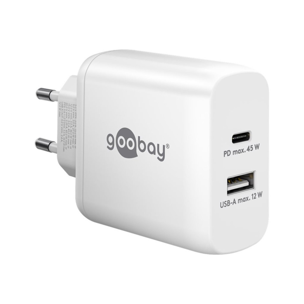 Produktbild för goobay strömadapter - GaN - USB, USB-C - 45 Watt