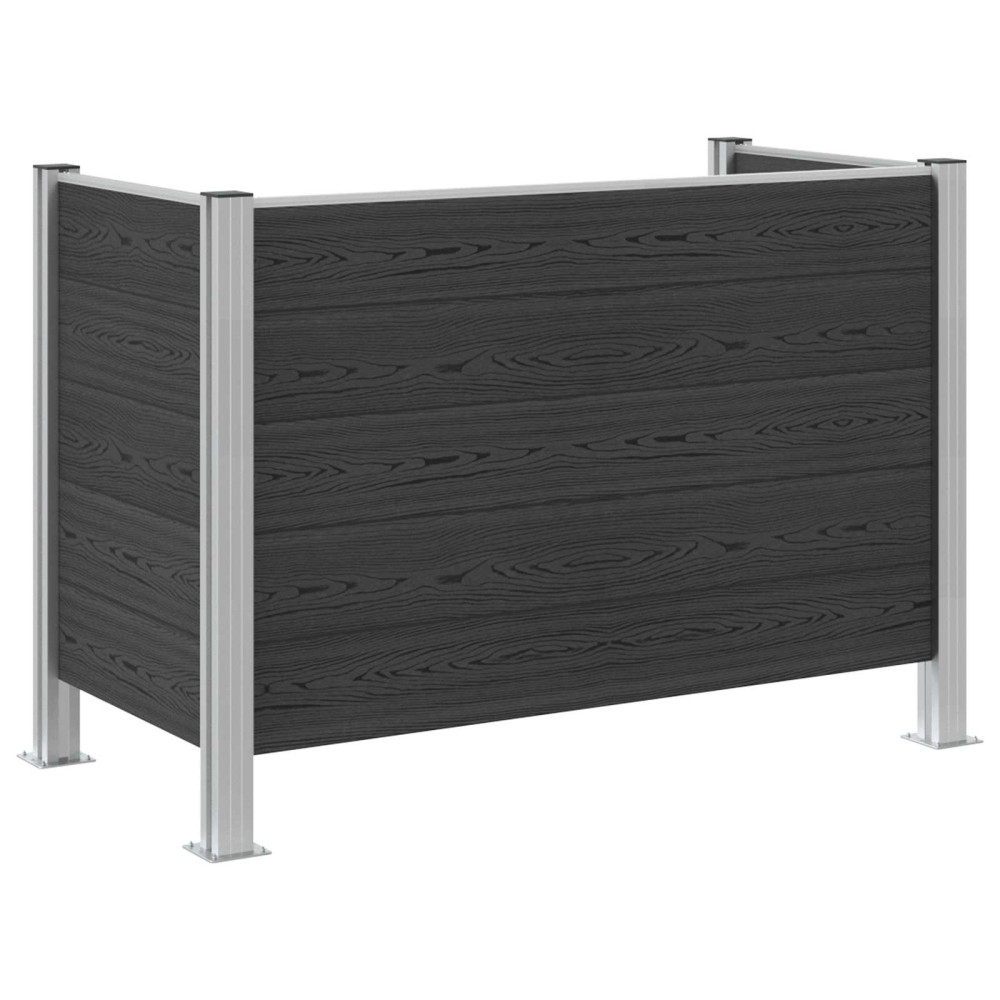 Produktbild för Skräpkorgstaket Grå 161 x 85 x 115 cm Aluminium och WPC