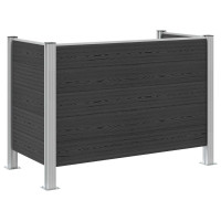 Produktbild för Skräpkorgstaket Grå 161 x 85 x 115 cm Aluminium och WPC