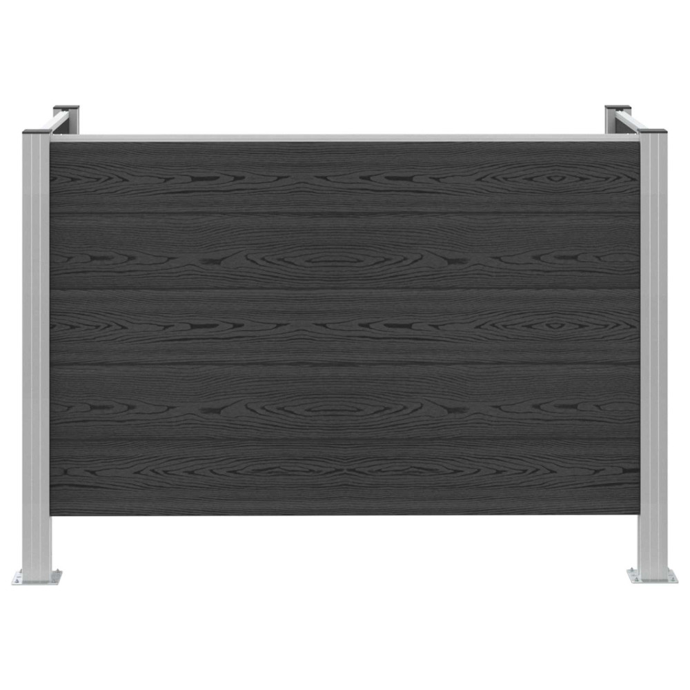 Produktbild för Skräpkorgstaket Grå 161 x 85 x 115 cm Aluminium och WPC