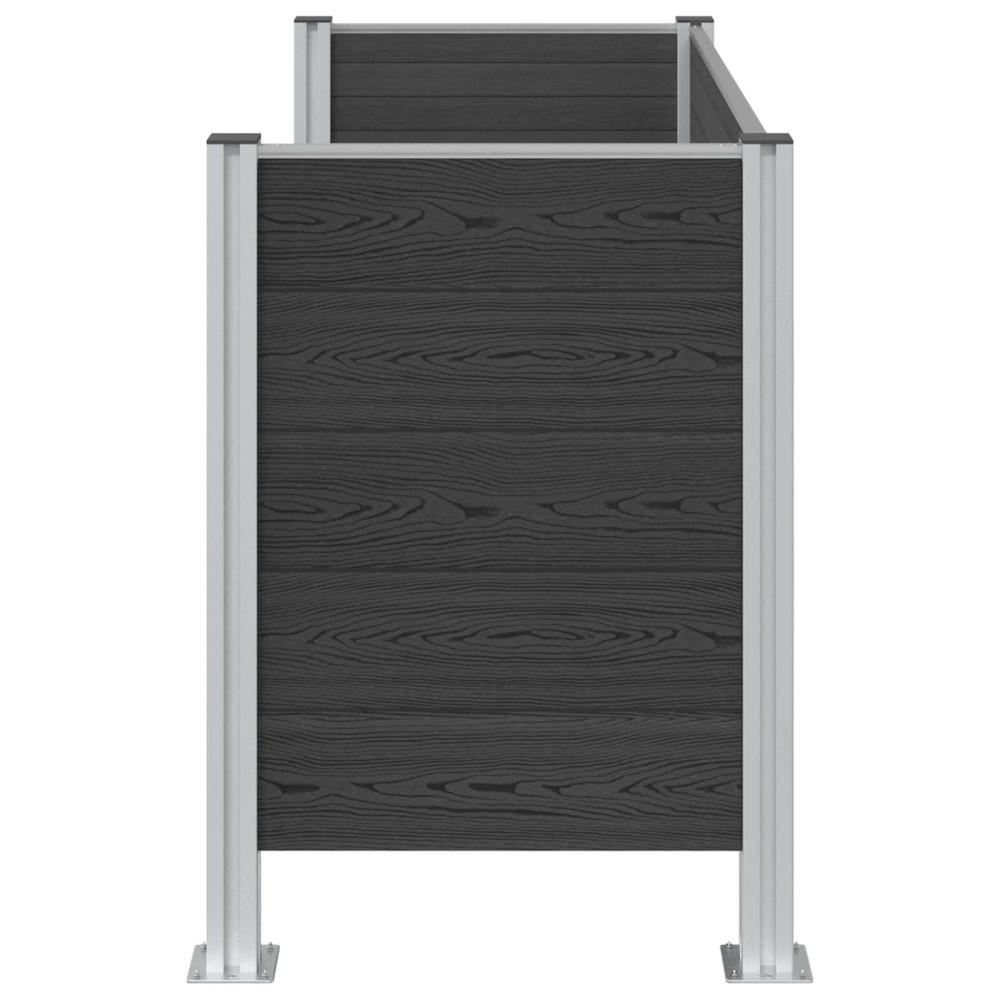 Produktbild för Skräpkorgstaket Grå 161 x 85 x 115 cm Aluminium och WPC