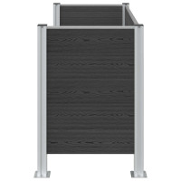 Produktbild för Skräpkorgstaket Grå 161 x 85 x 115 cm Aluminium och WPC