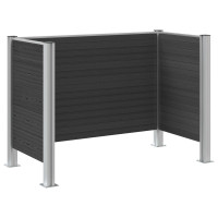 Produktbild för Skräpkorgstaket Grå 161 x 85 x 115 cm Aluminium och WPC