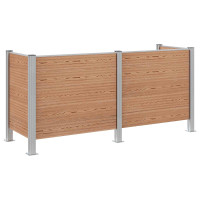 Produktbild för Skräpkorgstaket Brun 237 x 85 x 115 cm Aluminium och WPC
