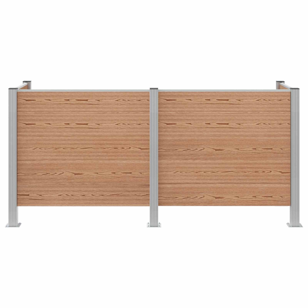 Produktbild för Skräpkorgstaket Brun 237 x 85 x 115 cm Aluminium och WPC