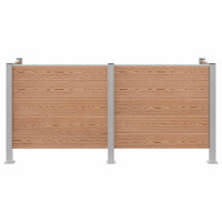 Produktbild för Skräpkorgstaket Brun 237 x 85 x 115 cm Aluminium och WPC