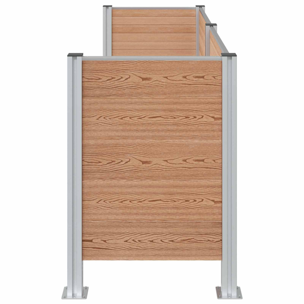 Produktbild för Skräpkorgstaket Brun 237 x 85 x 115 cm Aluminium och WPC