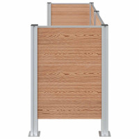 Produktbild för Skräpkorgstaket Brun 237 x 85 x 115 cm Aluminium och WPC