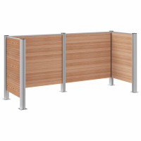 Produktbild för Skräpkorgstaket Brun 237 x 85 x 115 cm Aluminium och WPC