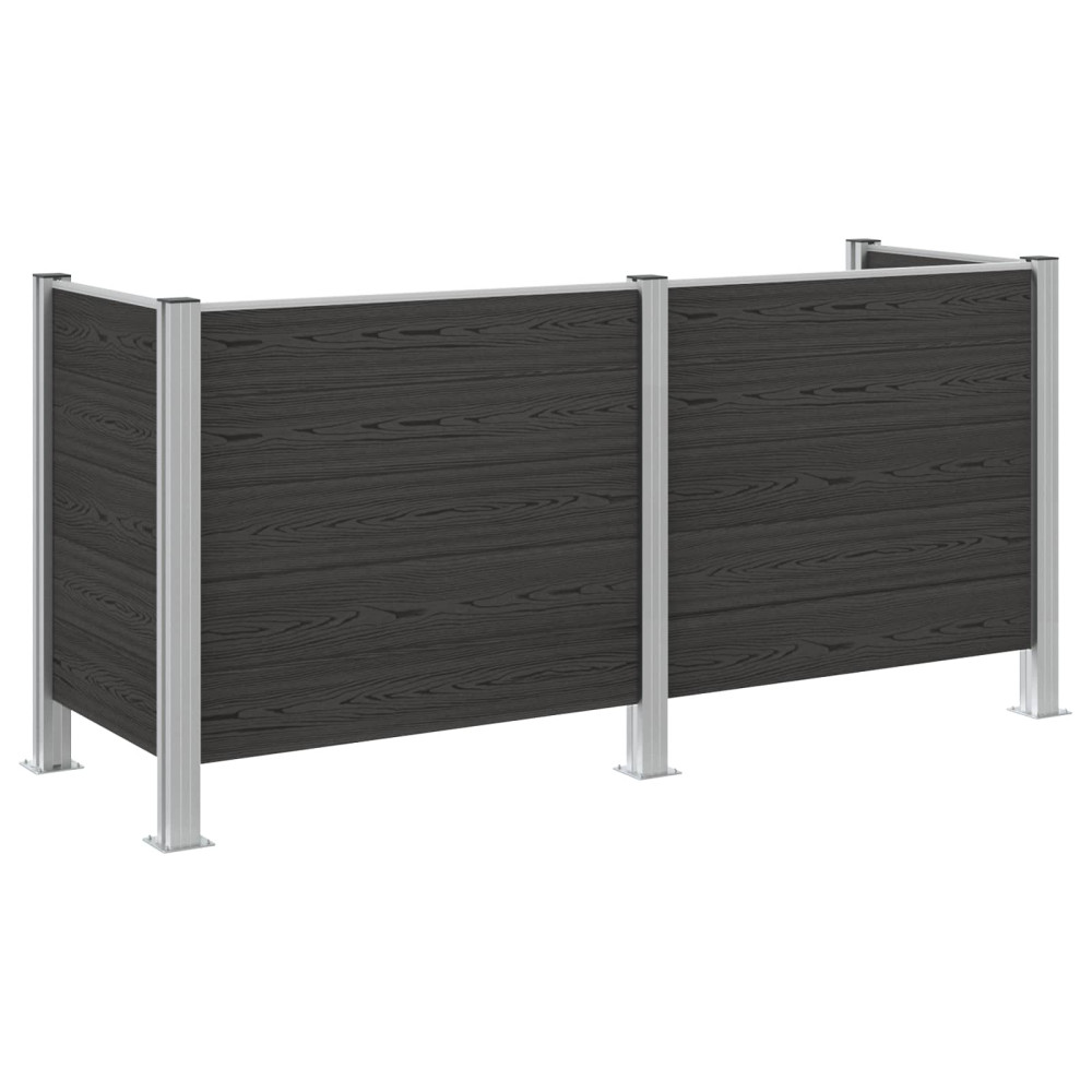 Produktbild för Skräpkorgstaket Grå 237 x 85 x 115 cm Aluminium och WPC