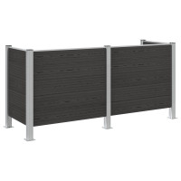 Produktbild för Skräpkorgstaket Grå 237 x 85 x 115 cm Aluminium och WPC