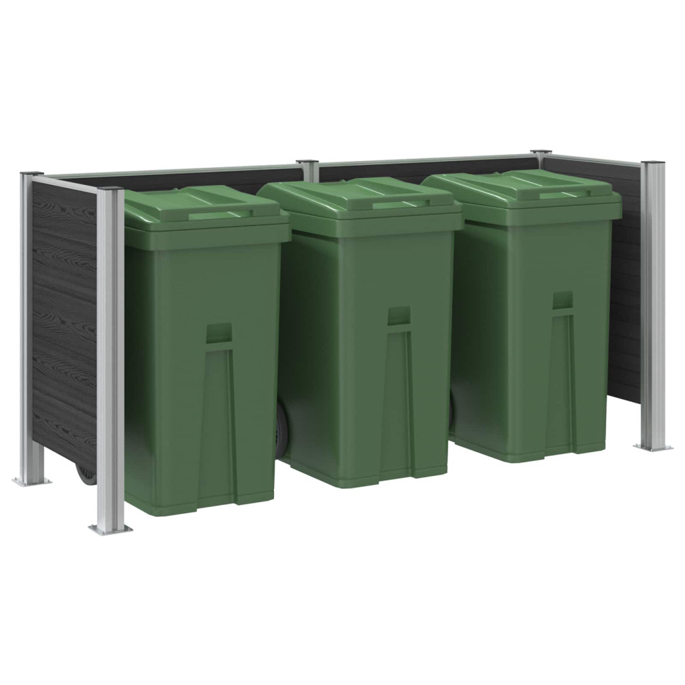 Produktbild för Skräpkorgstaket Grå 237 x 85 x 115 cm Aluminium och WPC