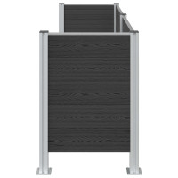 Produktbild för Skräpkorgstaket Grå 237 x 85 x 115 cm Aluminium och WPC