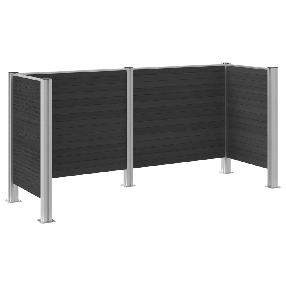 Produktbild för Skräpkorgstaket Grå 237 x 85 x 115 cm Aluminium och WPC