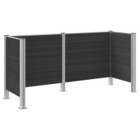 Produktbild för Skräpkorgstaket Grå 237 x 85 x 115 cm Aluminium och WPC
